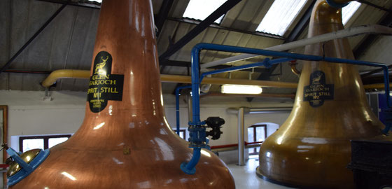 Brennblasen, pot stills, von Glen Garioch - Foto Ralf Zindel