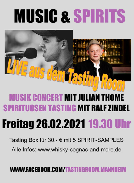 "Music meets Spirits" - 6.2.2021 - Tasting Room Mannheim