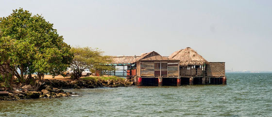 palafitos -Pfahlbauten auf der Guajira-Halbinsel