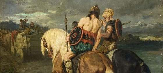 Quelle Wikipedia. Evariste-Vital Luminais (1821–1896) Das Gotengemälde war event. das Vorbild für Asterix und Obelix; hätte ja gerne ein Bild aus meinem Heft mit Cäsar hier reingestellt. Aber die Geldstrafen die die einklagen kann ich mir nicht leisten