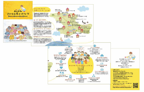 あらかわ子ども応援ネットワーク　6つ折りリーフレット