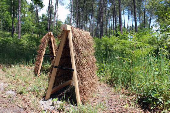 Oeuvre d'art de l'artiste Laurent Valera dans la forêt des Landes