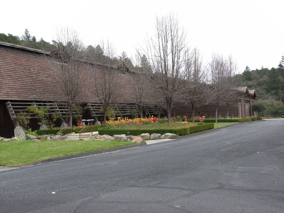 RUTHERFORD HILL WINERYの長~い建物