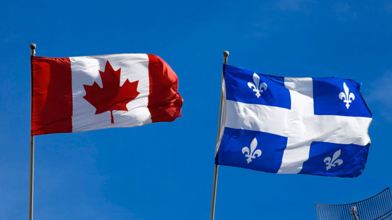 Drapeaux Canada et Québec