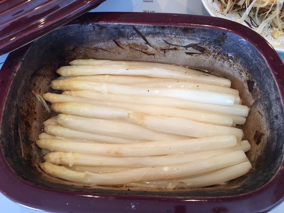 Fertig gegarter Spargel im Zaubermeister