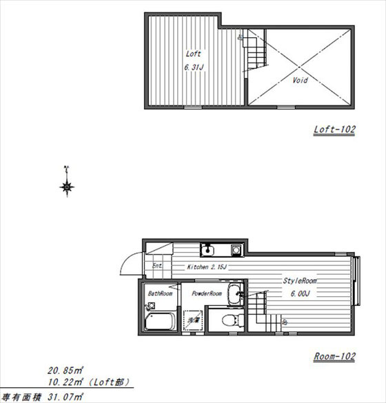 コンフォートスタイル大師公園102号間取り図