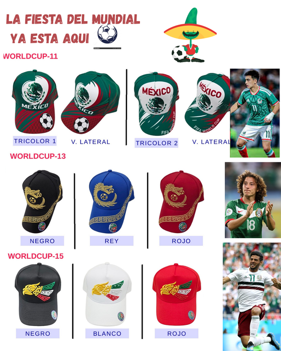 Gorras mundial futbol México 2026