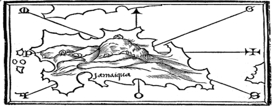 Karte Jamaika, von Benedetto Bordone (ca. 1528)