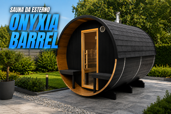 Saune da esterno Onyxia Barrel