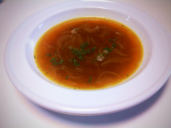 今朝のスープ　哲平が一番好きなスープです。　何のアレンジせず普通に作っただけです。
