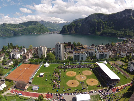 Blick auf die Arena des Ob- und Nidwaldner Kantonalschwingfestes 2014