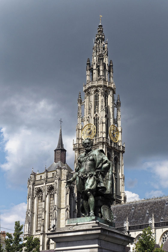 Antwerpen - Antwerp - Anvers - Peter Paul Rubens Denkmal auf dem Groenplaats