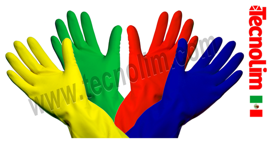 guante guantes desechables latex colores limpieza azul amarillo verde numero 9 8 7