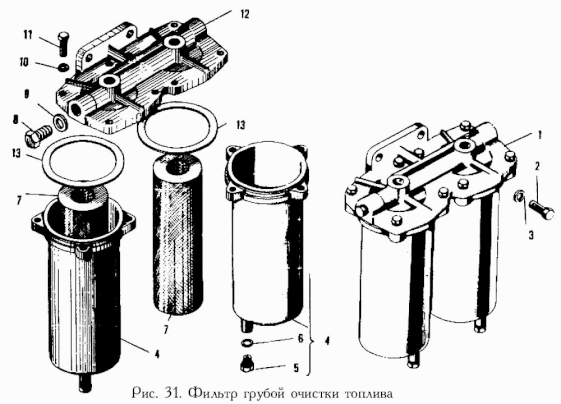 Kraftstofffilter grob Fuel Filter JAMZ 240. Fuel filter coarse YAMZ 240. Фильтр грубой очистки топлива ЯМЗ-240.