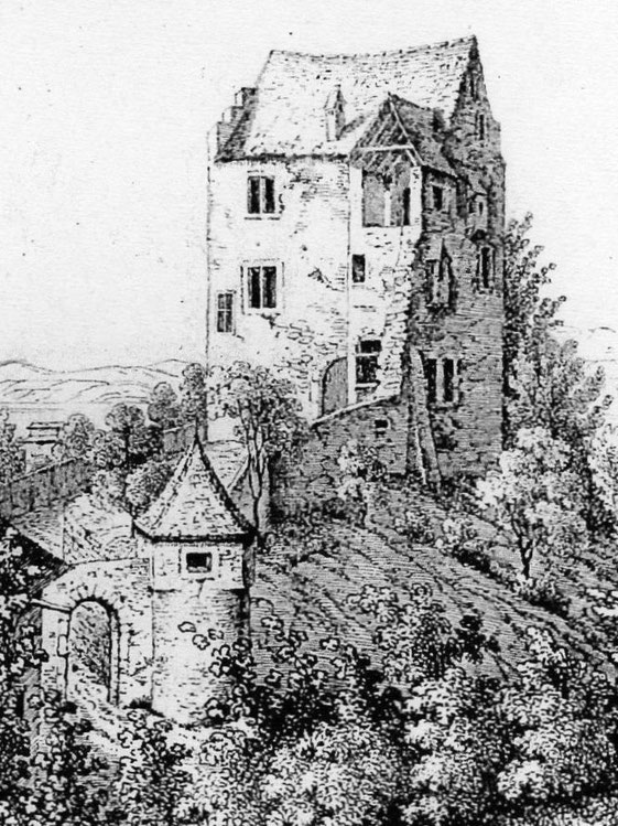 das Schloss 1841, nach dem Abbruch der Neuburg. Zeichnung F. Wagner