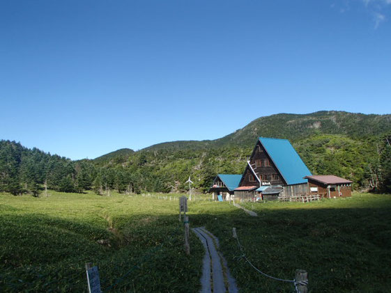 縞枯山　登山　ガイド