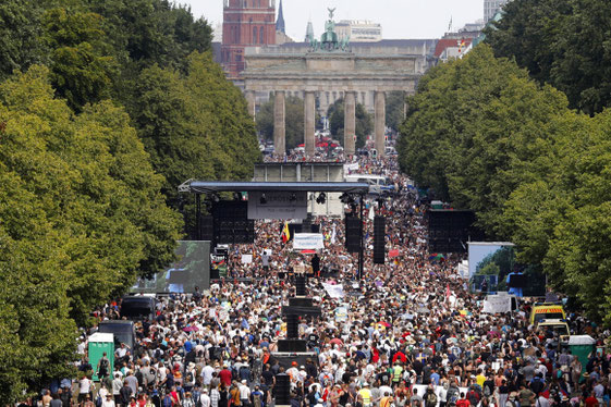 Protesters gather in Berlin