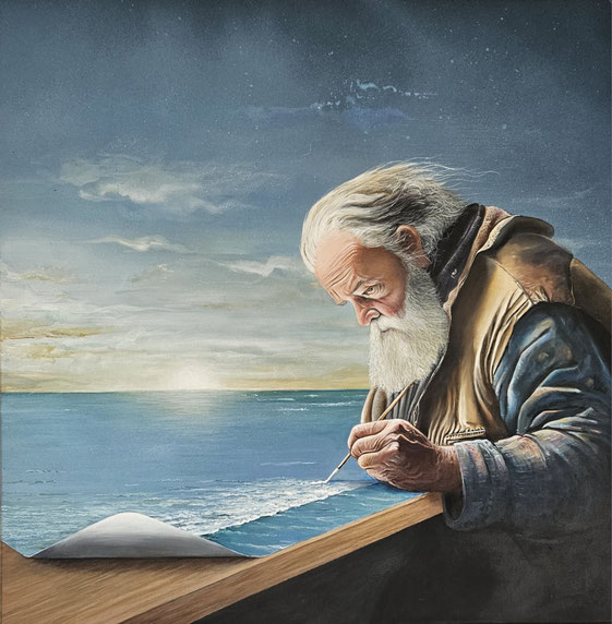 painting, peinture contemporaine, le vieil homme et la mer