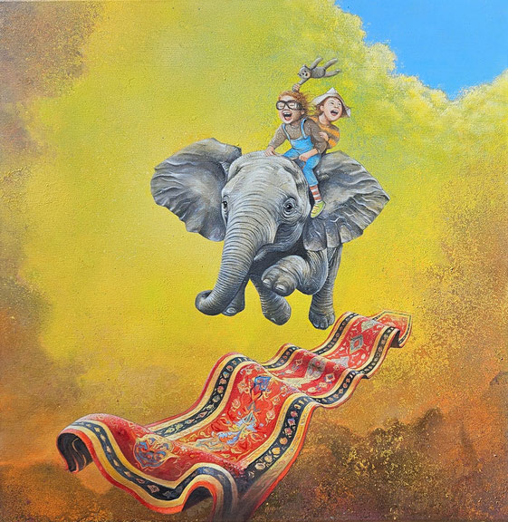 painting, peinture contemporaine, fun, couleurs, ailés fans