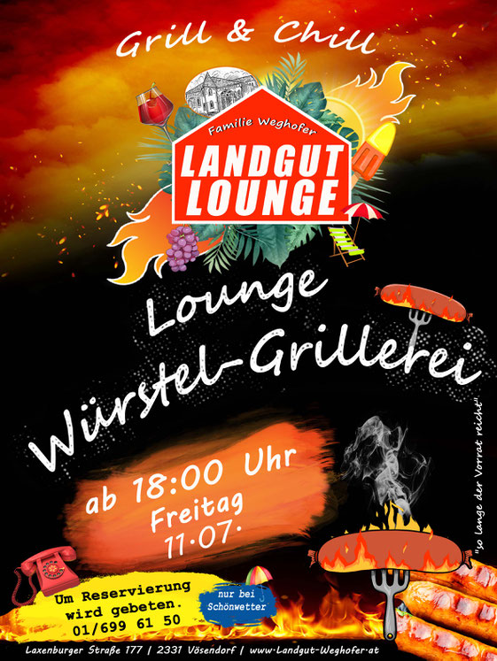 lounge grill, grillen am  Landgut weghofer, landgut lounge, winzerclub.at, Reservierung, Vösendorf, sommer lounge, spritzer, secco, weißwein, freitag