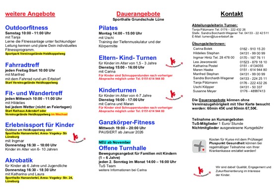 Flyer Seite 2 Fitness- und Gesundheitssport