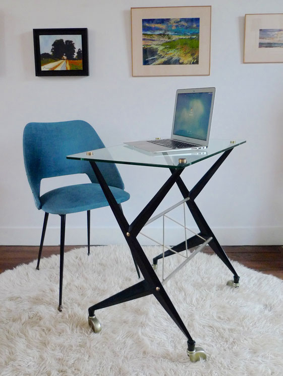 En métal bureaux modernes ou chaises Signstek Lot de 4 pieds de table 70 cm de hauteur Vintage Pour tables basses 2 barres à cheveux FF-099 