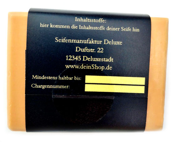 personalisierbare Seifenbanderolen - mit Klebepunkten, Geschenkbanderole