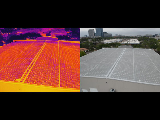 Mavic 2 Enterprise Advanced con cámara térmica 640 x 512 puedes obtener imágenes térmicas para inspecciones de paneles solares