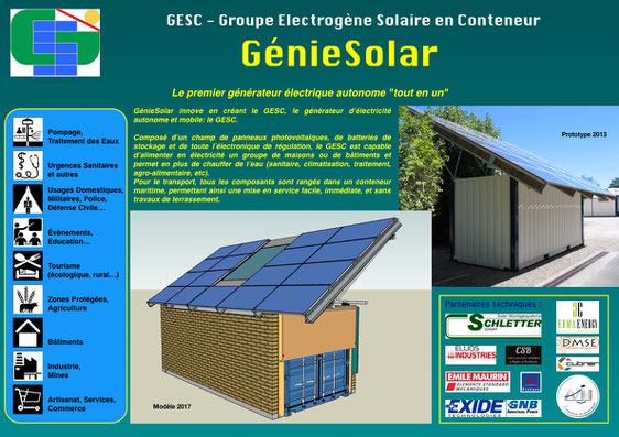 conteneur solaire PV photovoltaïque hybride PV/T générateur autonome groupe électrogène solar container photovoltaic hybrid autonomous offgrid power smartgrid minigrid contenedor fotovoltáico híbrido generador autónomo photovoltaik autonomen generator