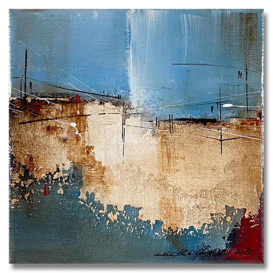 meintkebehder, dialog, stumm, abstrakt, malerei, painting, landschaft, bodden, ostsee, abstract, lanschaftsmalerei, landscape, meer, nordsee, wasser, mischtechnik, acryl, oel, bilder, leinwand, canvas, marmormehl, spachteltechnik, schichtenmalerei