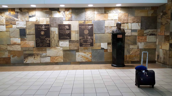 January 2016 : Oklahoma City - Will Rogers World Airport , feature wall. Photo taken by Anthony Zois