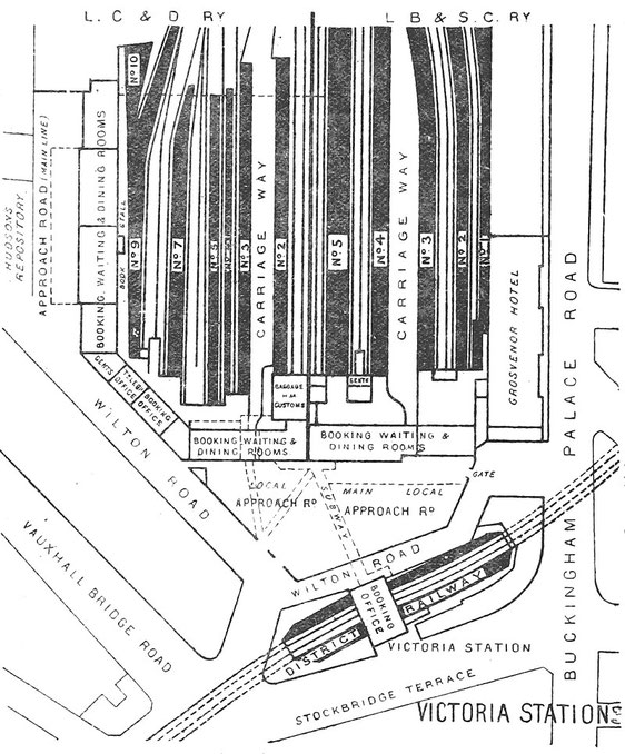 Above is the layout of the platforms at Victoria Sreet Station.