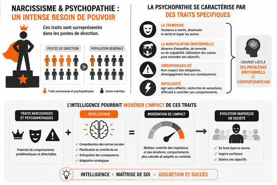 Psychopathie, narcissisme et impact de l'intelligence