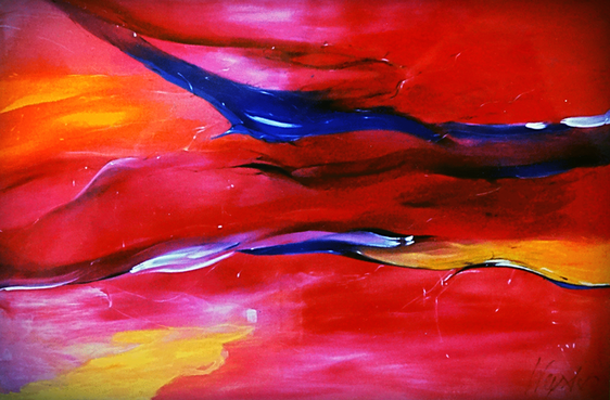 "Verschmelzung"/ 200 x 130 cm, mixed media Leinwand, 1998, Unternehmenskauf