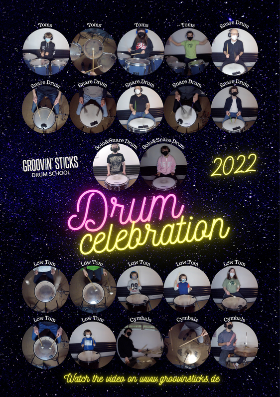 Groovin Sticks Schlagzeugschule Plakat 2022