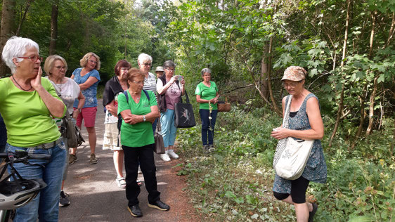 Kräuterpädagogin Susanne Dalke erklärt den LandFrauen Wissenswertes um unsere heimischen Wildkräuter