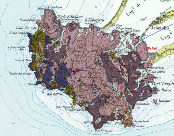 Carta geologica del promontorio (fonte: ISPRA)
