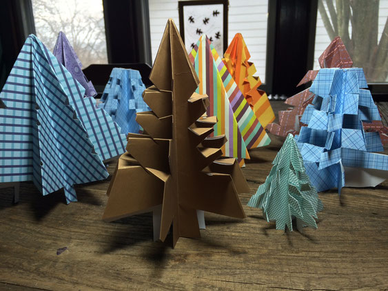 Origami Christmas Trees