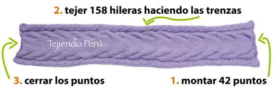 Cómo tejer una capa con trenzas tejida en dos agujas para niñas 