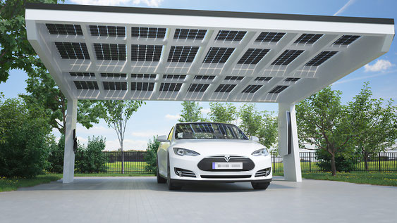 Solarcarport mit Tesla Powerwall