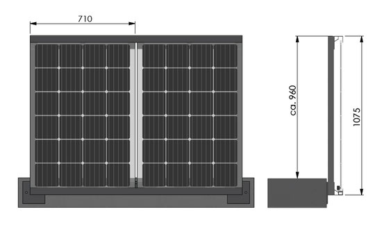 Solarbalkon Balkongeländer seitliche Montage