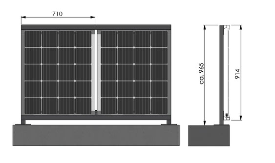 Solarbalkon Balkongeländer aufgesetzte Montage