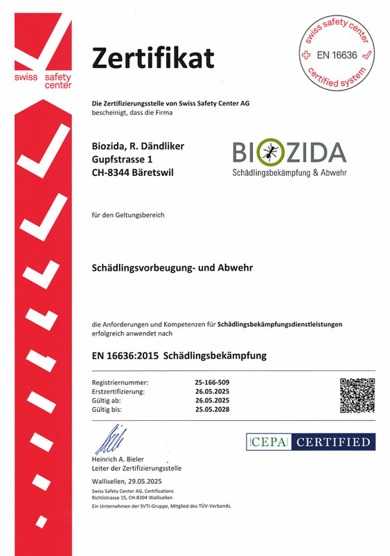 Zertifizierung nach EN 16636:2015