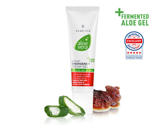LR Aloe Vera Instant Emergency Cream Gel mit Mikroalgen & Aloe Vera – sanfte Soforthilfe für gereizte und empfindliche Haut.