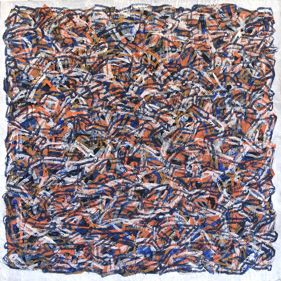 "19-027" - Acrylique/krafts encollés, 150 x 150 cm, 2019