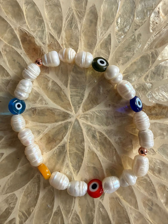 Bracelet en perles de coco et Agate