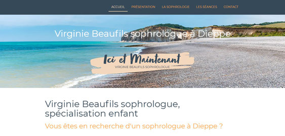 Page d'accueil du site de Virginie Beaufils sophrologue à Dieppe