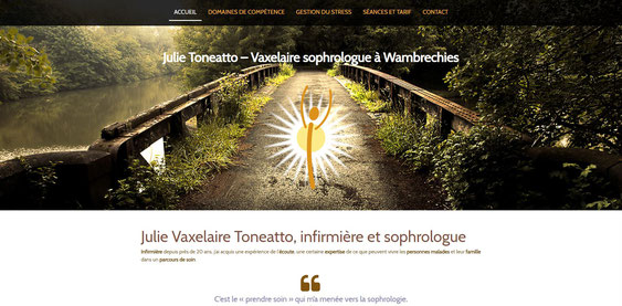 Page d'accueil du site de Julie Toneatto Vaxelaire sophrologue à Wambrechies