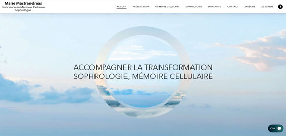 Page d'accueil du site de Marie Mastrandreas sophrologue à Boulogne Billancourt