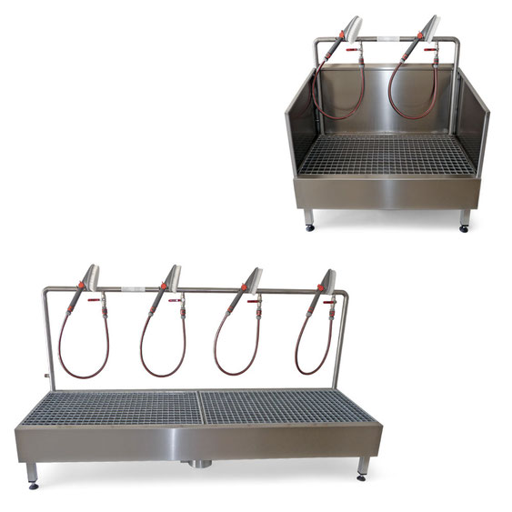 Practical boot washing stations